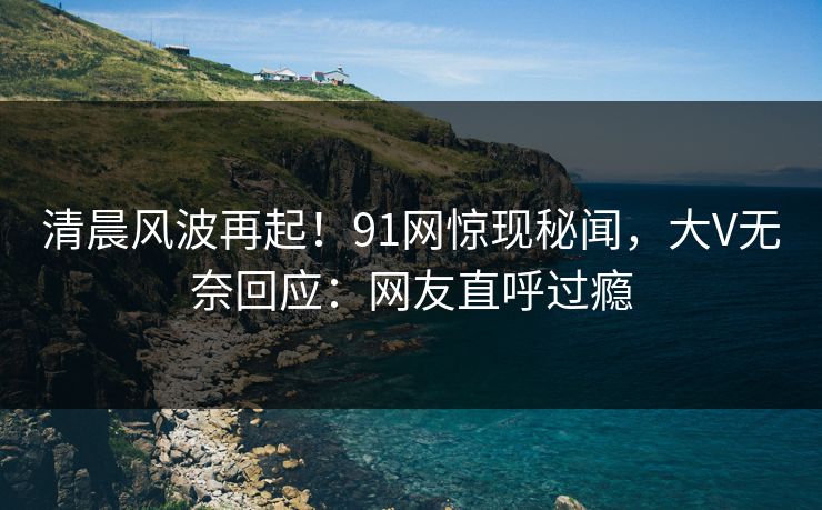 清晨风波再起！91网惊现秘闻，大V无奈回应：网友直呼过瘾