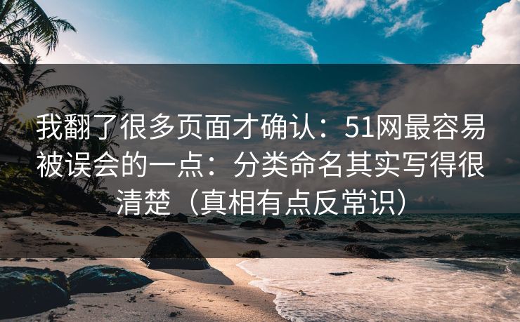 我翻了很多页面才确认：51网最容易被误会的一点：分类命名其实写得很清楚（真相有点反常识）